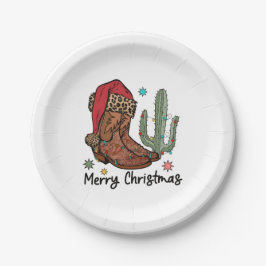 ウエスタンブーツ サンタ メリークリスマス ブーツ クリスマス ペーパープレート