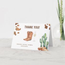 ウエスタンブーツ & バブルリー ブライズシャワー サンキューカード