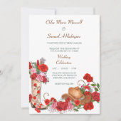 ウエスタンブートレッドローゼス結婚式招待状 招待状 (正面)