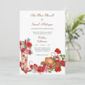 ウエスタンブートレッドローゼス結婚式招待状 招待状 (スタンド正面)