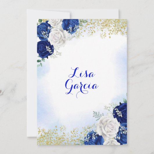 ウエスタンブ王室のートブルーバラミクリン招待状 招待状 (裏面)