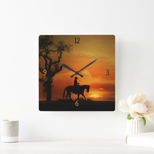 ウエスタンプレジャーカントリーウエスタンランチ スクエア壁時計 (ホーム)
