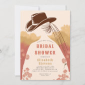 ウエスタンプレーリーワイルドフラワー素朴ブライダルシャワー 招待状 (正面)