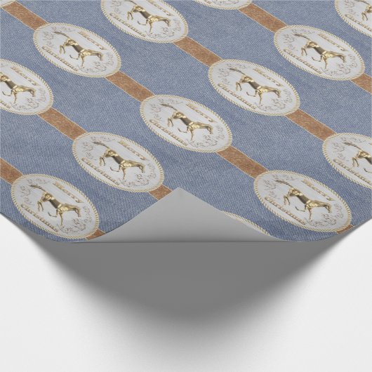 ウエスタンベルト及びベルトバックル楽しいクリスマス ラッピングペーパー (角)