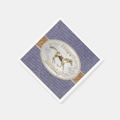 ウエスタンベルト&バックルオンデニムハッピーバースデー スタンダードカクテルナプキン (角)