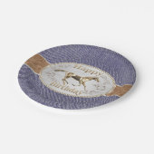 ウエスタンベルト&バックルオンデニムハッピーバースデー ペーパープレート (アングル)