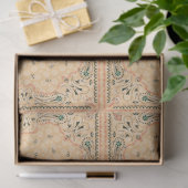 ウエスタンペイズリー金ゴールドバンダナパターンデクページ 薄葉紙 (ギフト)