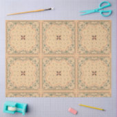 ウエスタンペイズリー金ゴールドバンダナパターンデクページ 薄葉紙 (クラフト)