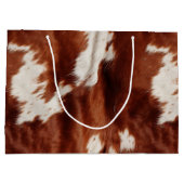 ウエスタンホワイトブラウンコウィドアニマルプリント ラージペーパーバッグ (裏面)