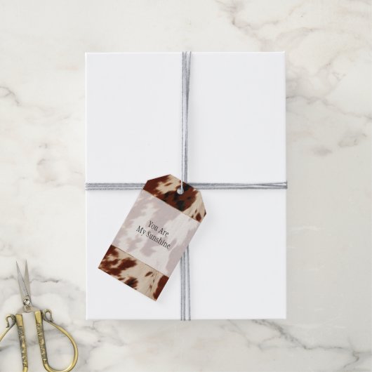 ウエスタンホワイトブラウンブラックコウィド ギフトタグ (より糸付き)