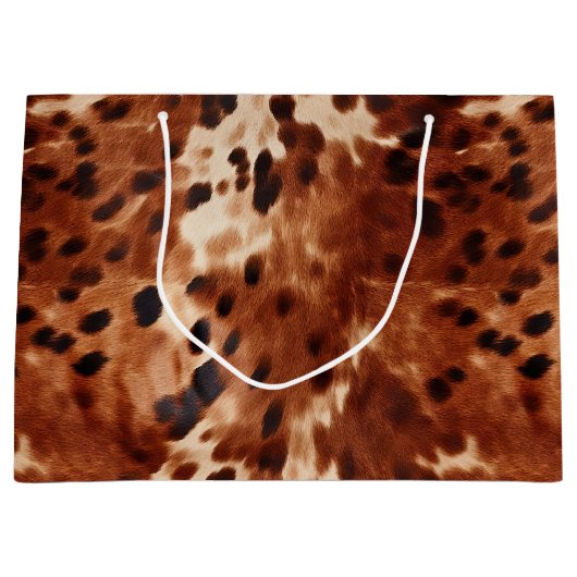 ウエスタンホワイトブラウンブラックコウィド ラージペーパーバッグ (正面)