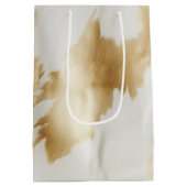 ウエスタンホワイト金ゴールド牛革 ミディアムペーパーバッグ (裏面)