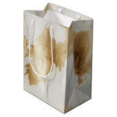 ウエスタンホワイト金ゴールド牛革 ミディアムペーパーバッグ (裏面アングル)