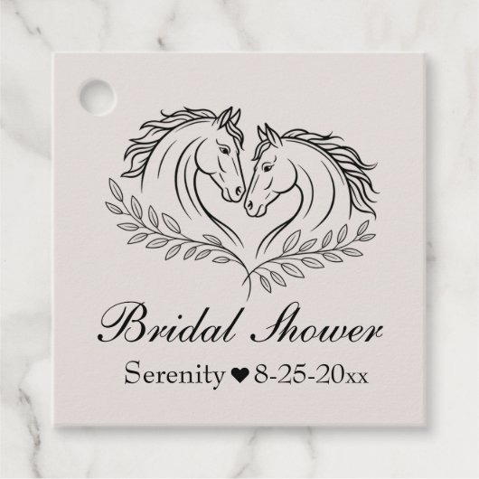 ウエスタンホースエレガントカントリー素朴ブライダルシャワー フェイバータグ (正面)