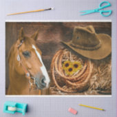 ウエスタンホースカウボーイハットラッソサンフラワーズ  薄葉紙 (クラフト)