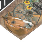 ウエスタンホースカウボーイブーツカウボーイハットワゴンホイール ショートテーブルランナー (コーナー)