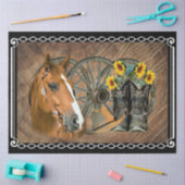 ウエスタンホースカウボーイブーツカウボーイハットワゴンホイール 薄葉紙 (クラフト)