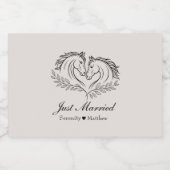 ウエスタンホースカントリー素朴たった今結婚しました結婚ズ リキュールボトルラベル (シングルラベル)