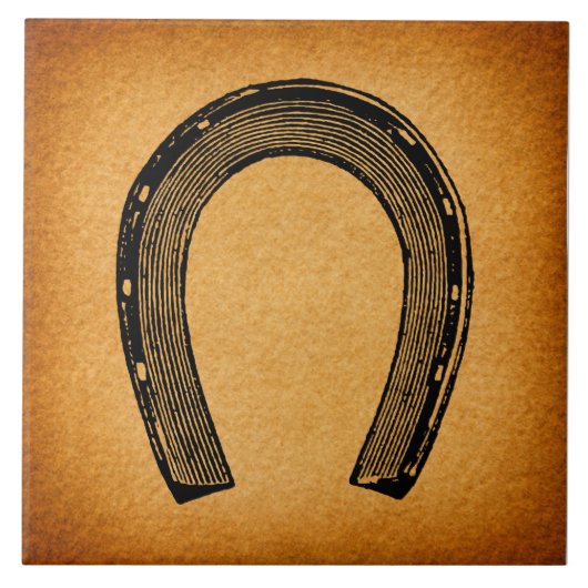 ウエスタンホースシュアートヴィンテージアンティークカントリーアート タイル (正面)