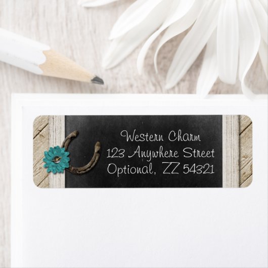 ウエスタンホースシューカントリー女性のカーボーイ差出人住所 ラベル (インサイチュ)