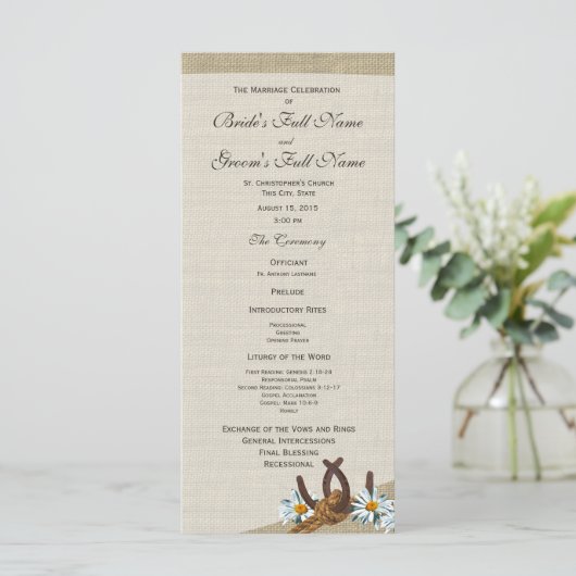 ウエスタンホースシューズとデイジー結婚式 プログラム (スタンド正面)