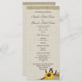 ウエスタンホースシューズ&ヒマワリ結婚式 プログラム (正面/裏面)