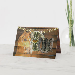 ウエスタンホースシューワゴンホイールカウボーイブーツ シーズンカード