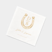 ウエスタンホースシュー名前をカスタムする&モノグラム結婚ズ 箔ナプキン (左)