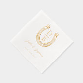 ウエスタンホースシュー名前をカスタムする&モノグラム結婚ズ 箔ナプキン (右)