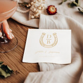 ウエスタンホースシュー名前をカスタムする&モノグラム結婚ズ 箔ナプキン