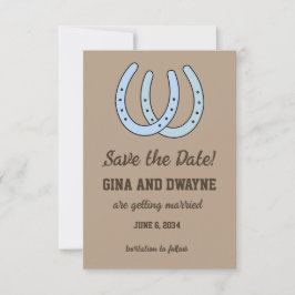 ウエスタンホースシュー 結婚式 Save the Date カード