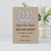 ウエスタンホースシュー 結婚式 Save the Date カード (スタンド正面)