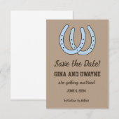 ウエスタンホースシュー 結婚式 Save the Date カード (正面/裏面)