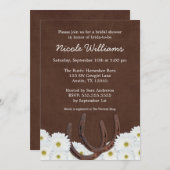 ウエスタンホースショーズアンドデイジーブライダルシャワー 招待状 (正面/裏面)