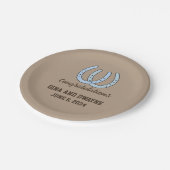 ウエスタンホースシ結婚ューのパーソナライズされた紙プレート ペーパープレート (アングル)