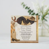 ウエスタンホースプレイド結婚式招待状 招待状 (スタンド正面)