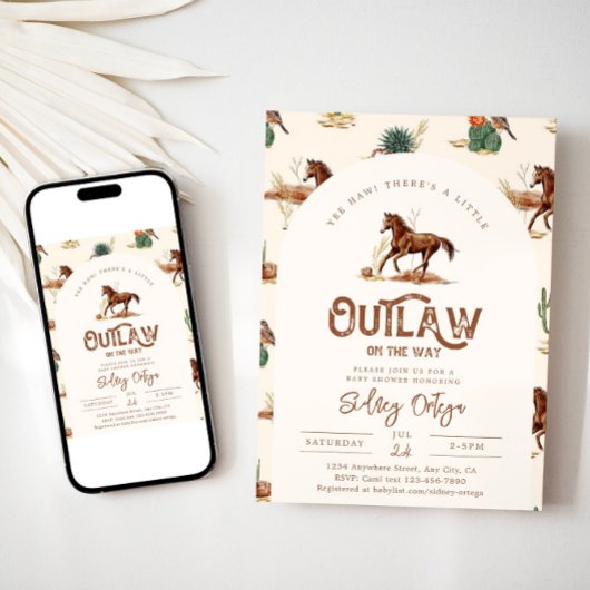 ウエスタンホースベビーシャワー招待状 招待状