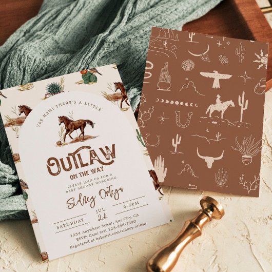 ウエスタンホースベビーシャワー招待状 招待状