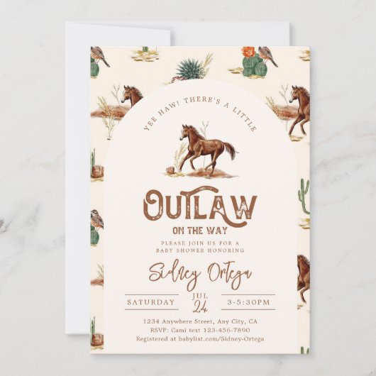 ウエスタンホースベビーシャワー招待状 招待状 (正面)