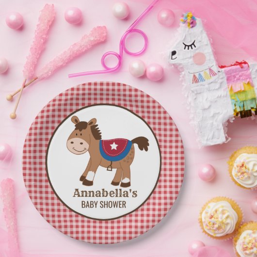 ウエスタンホースボーイベビーシャワー紙プレート ペーパープレート (パーティー)