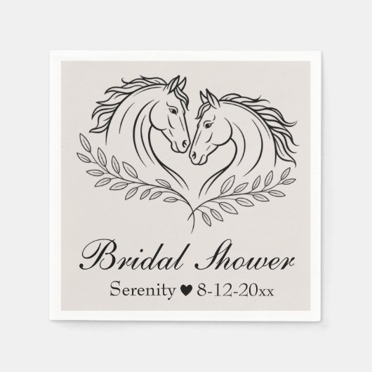 ウエスタンホース素朴カントリーブライダルシャワー スタンダードカクテルナプキン (正面)
