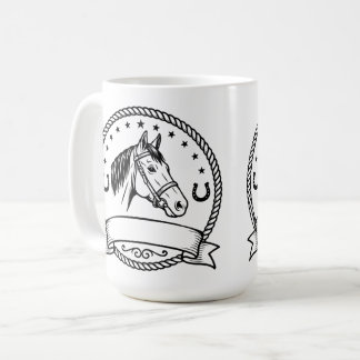 ウエスタンホース バッジ ラベル コーヒーマグカップ