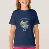 ウエスタンホース フローラル バースデー - ネイビー Tシャツ (正面)