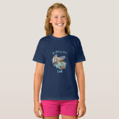 ウエスタンホース フローラル バースデー - ネイビー Tシャツ (正面フル)