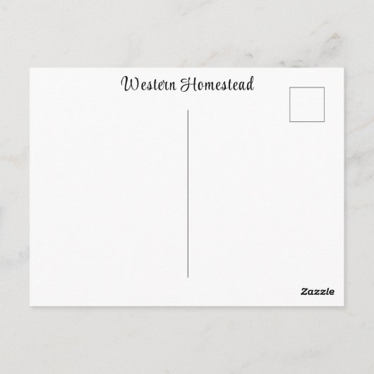 ウエスタンホームステッドランチファームウォーター絵画カラー ポストカード (裏面)