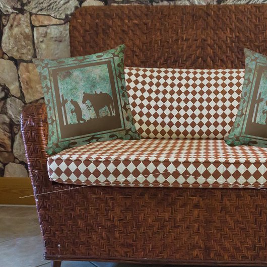 ウエスタンホームデコールカウボーイ祈りの言葉枕 クッション