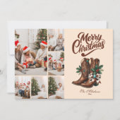 ウエスタンボウとブーツのクリスマス 6 写真  シーズンカード (正面)