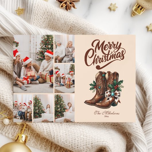 ウエスタンボウとブーツのクリスマス 6 写真  シーズンカード