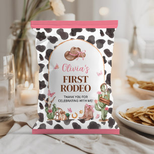 ウエスタンボウピンク女性のカーボーイ誕生日チップバッグラッパー チラシ