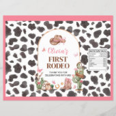 ウエスタンボウピンク女性のカーボーイ誕生日チップバッグラッパー チラシ (正面)